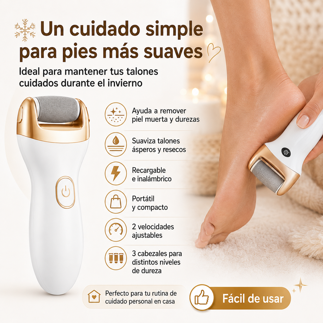 PediGlow™ - Exfoliador Eléctrico Recargable para Pies