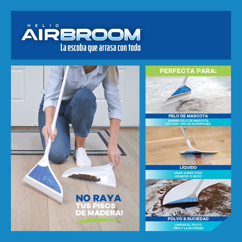 Helio AirBroom®️  - Set de limpieza barredora de goma