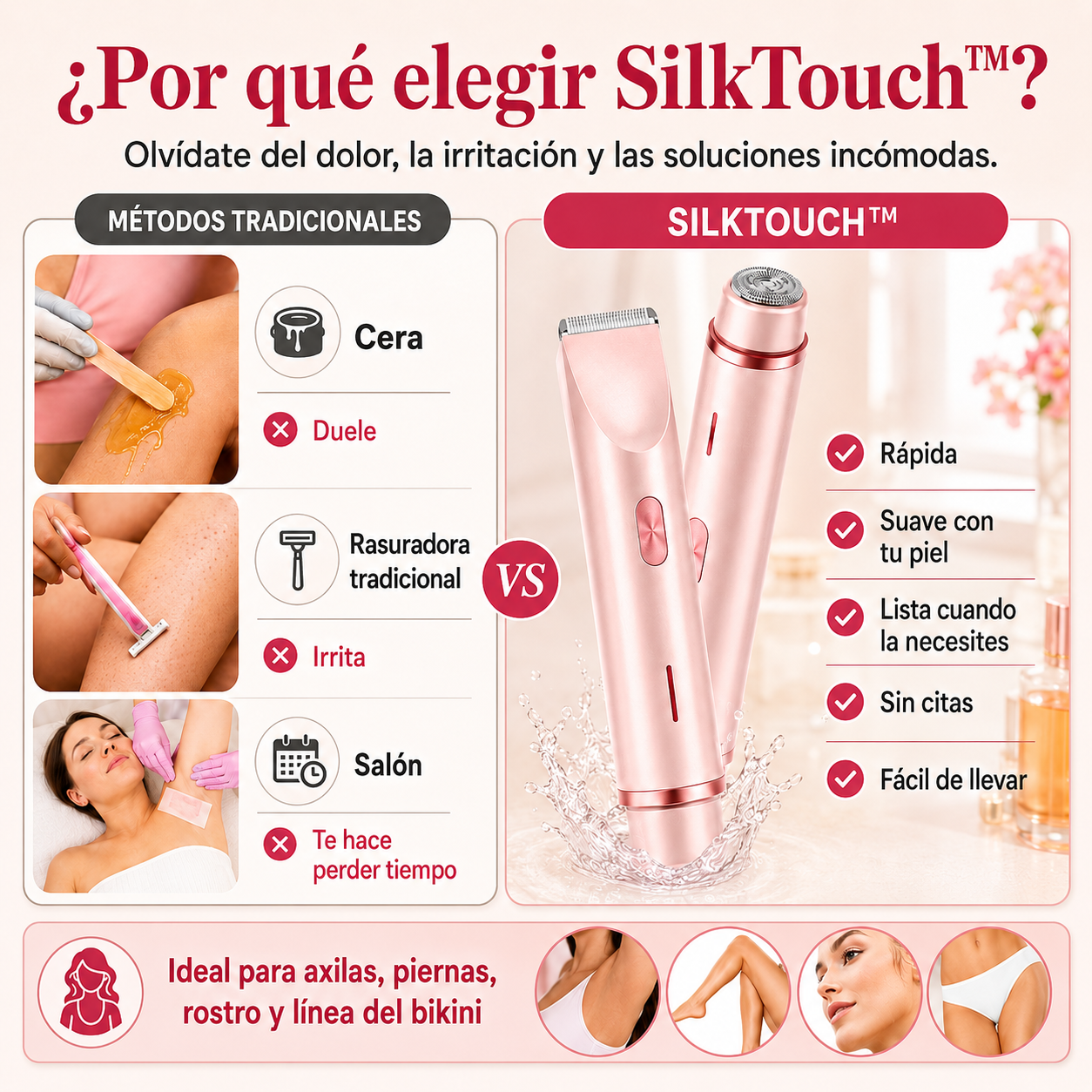 SilkTouch™ - Depiladora Corporal 2 en 1