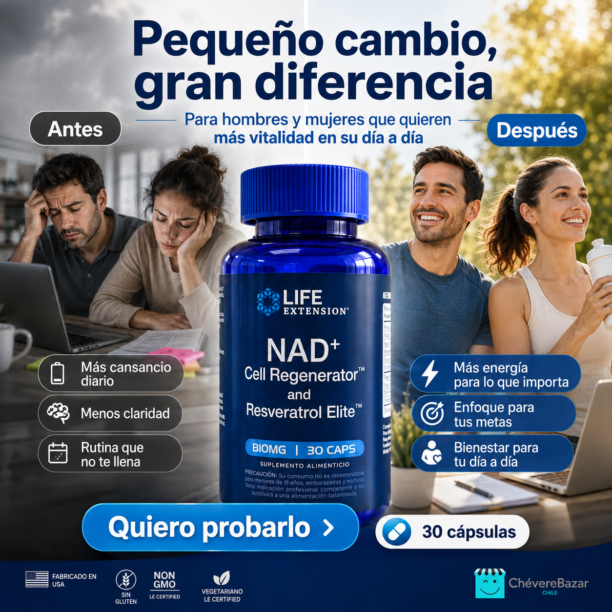 Life Extension NAD ™ - Fórmula de regeneración celular