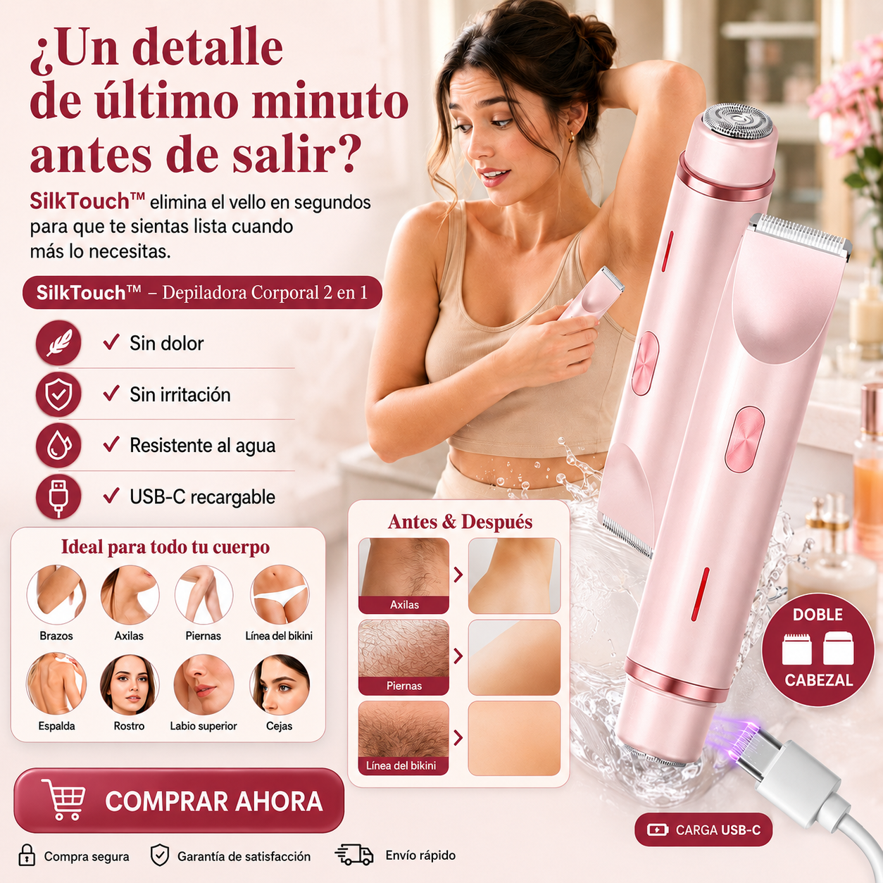SilkTouch™ - Depiladora Corporal 2 en 1